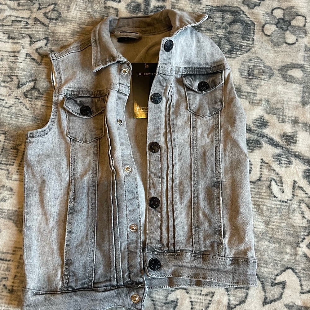 Little Bipsy Gray Denim Vest